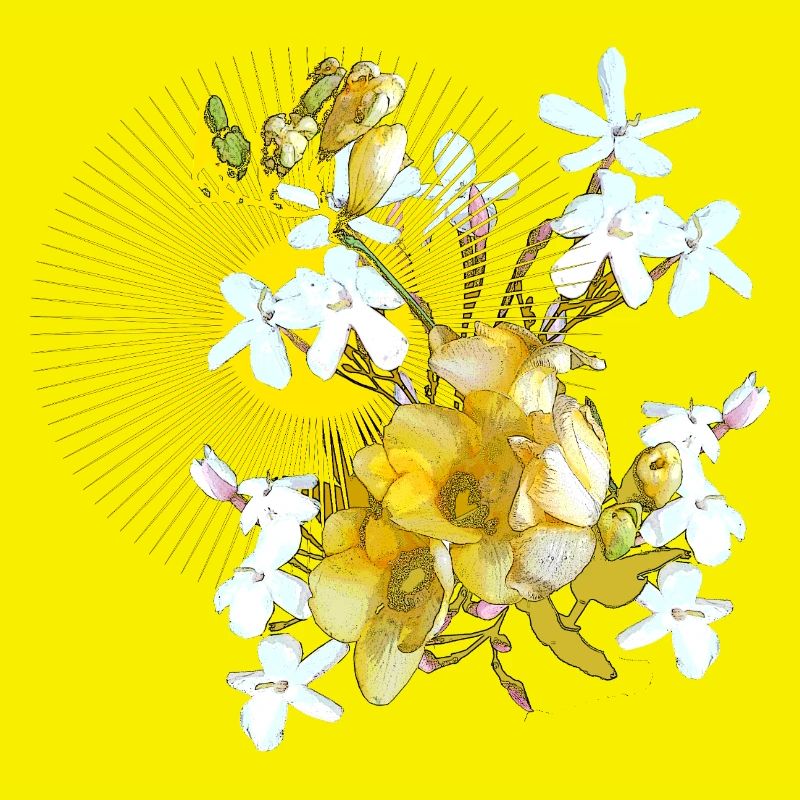 Yellow spring flowers in spring as a pattern