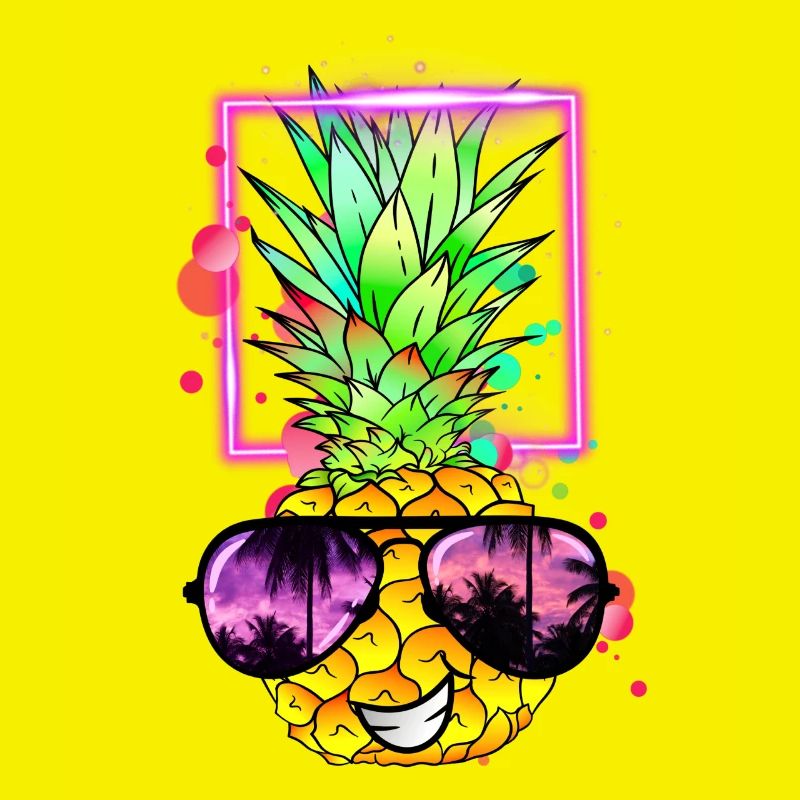 coole Ananas Retro Neon
