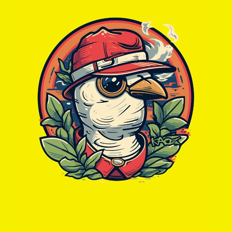 Der Dschungel-Baseball-Cap-Maskottchen-Taube