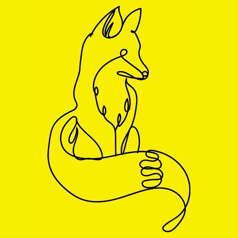 One line fox