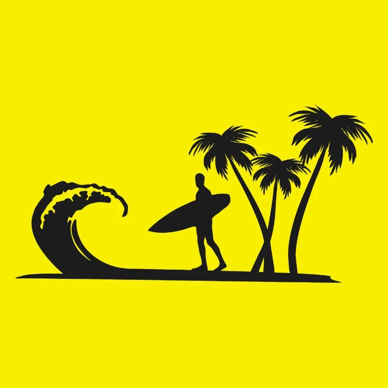 Plage avec les surfeurs