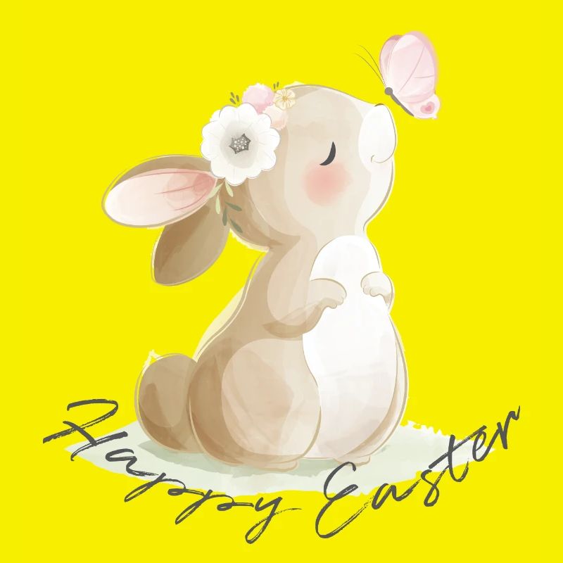 Mignon lapin de Pâques souhaite Joyeuses Pâques