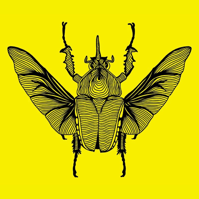 Beetle Line Art Conception de la nature animale