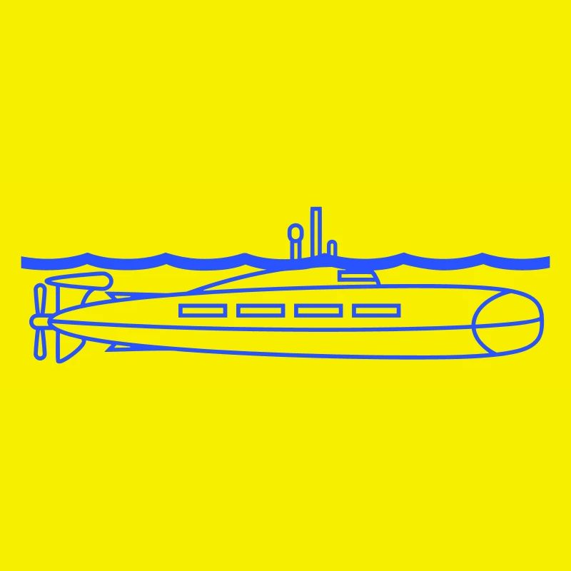 Submarine Water Surface Periscope Watching Dives
