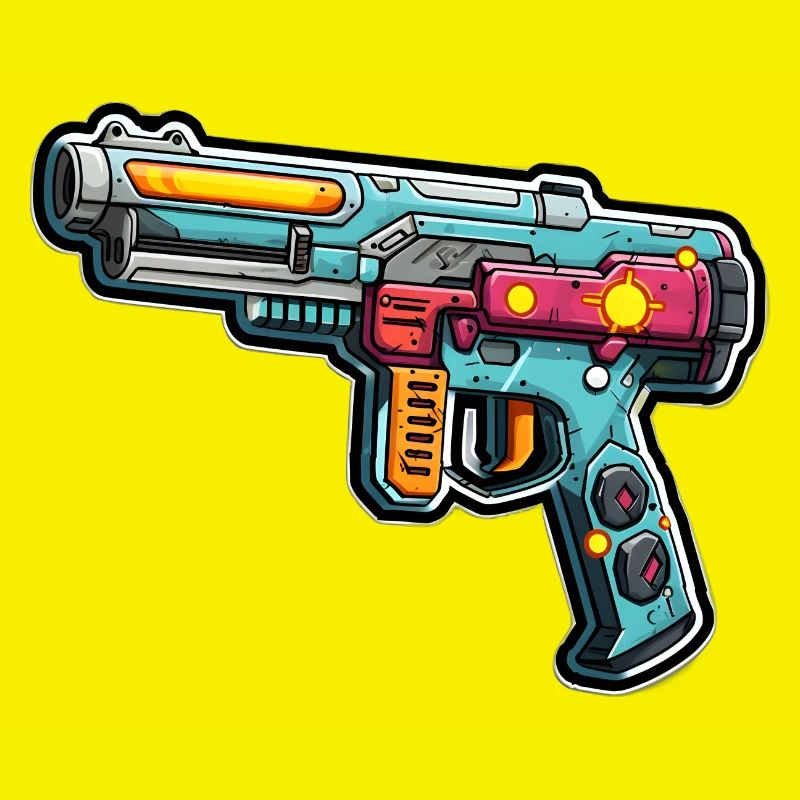 Space weapons in graffiti style