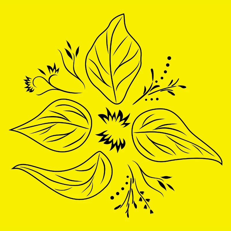 Floral element in ethno style
