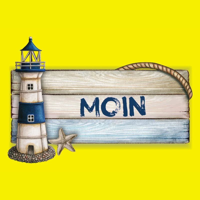 Moin (mit Leuchtturm)