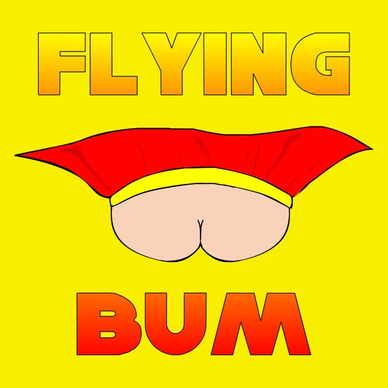 Flying Bum (face on) with text