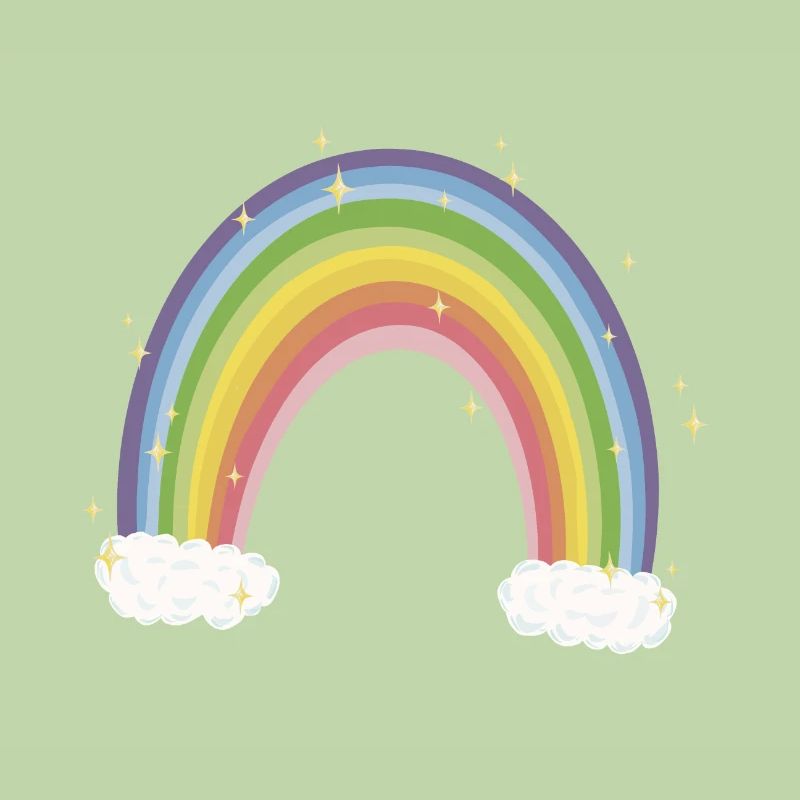 Regenbogen mit Glitzer-Sternen