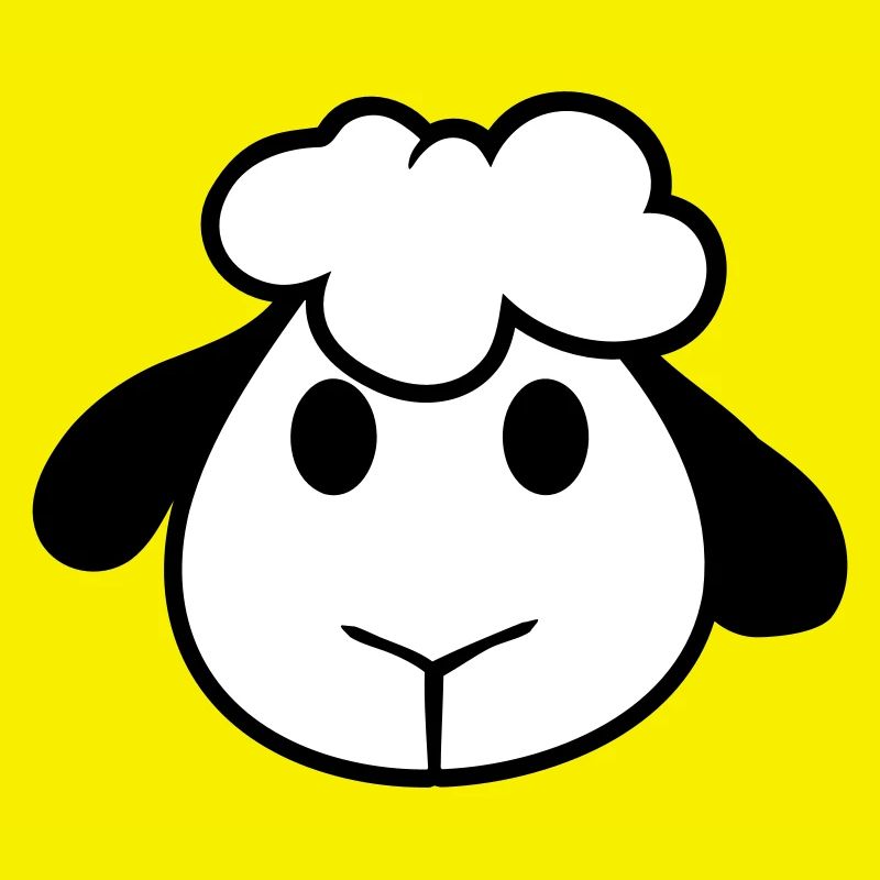 Mouton Visage Tête Mignon Mignon Agneau Cool Bande dessinée
