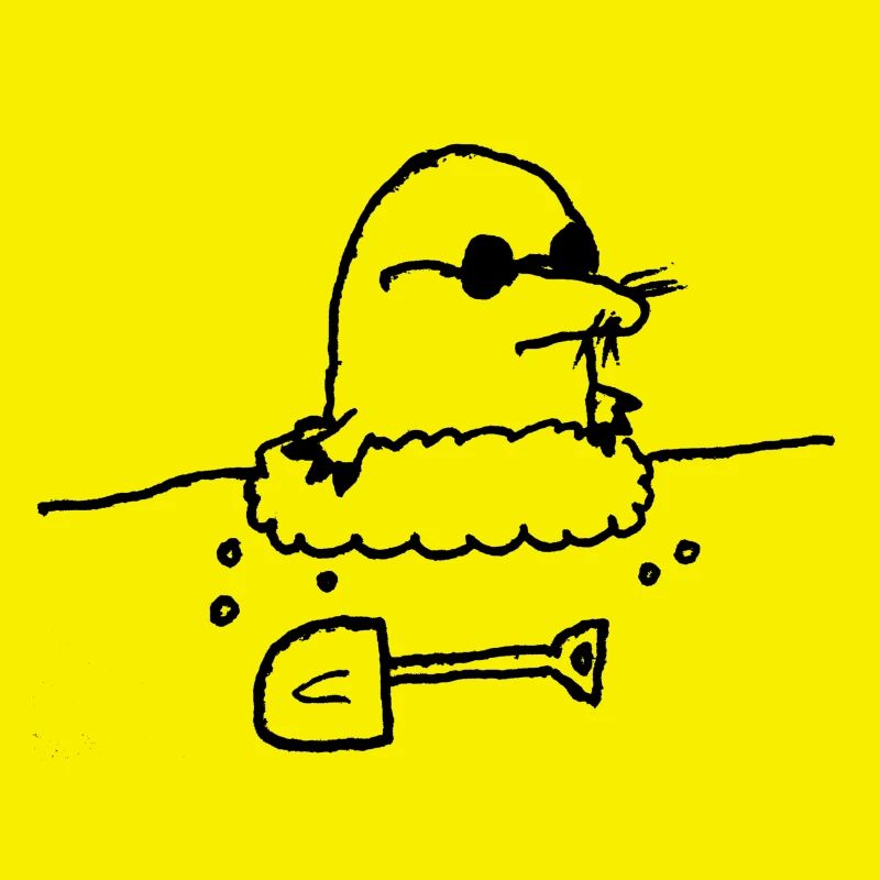 Comic Maulwurf mit Schaufel