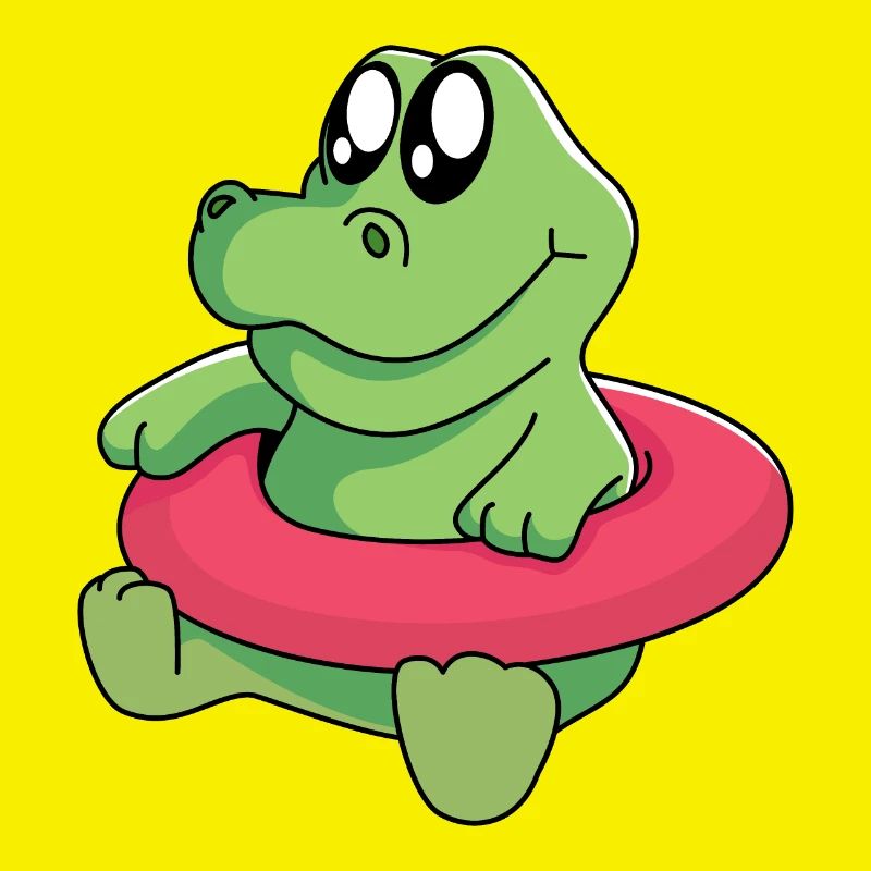 Bébé crocodile apprend à nager