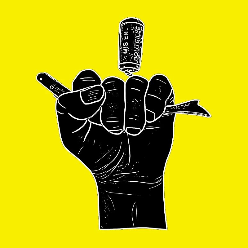 Black hand with corkscrew