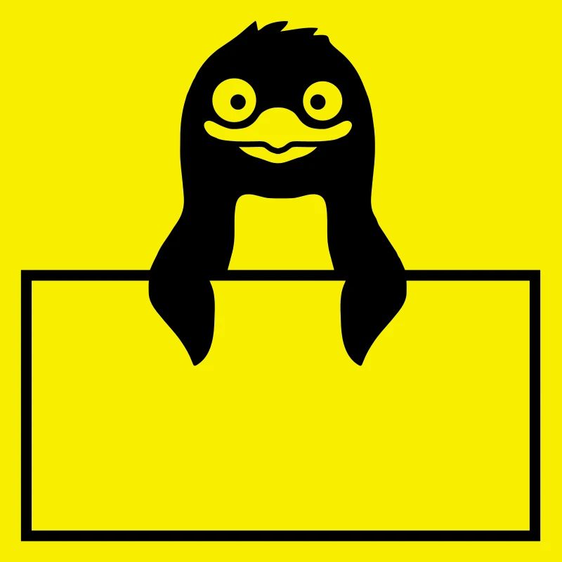 Schild Pinguin Text einfügen