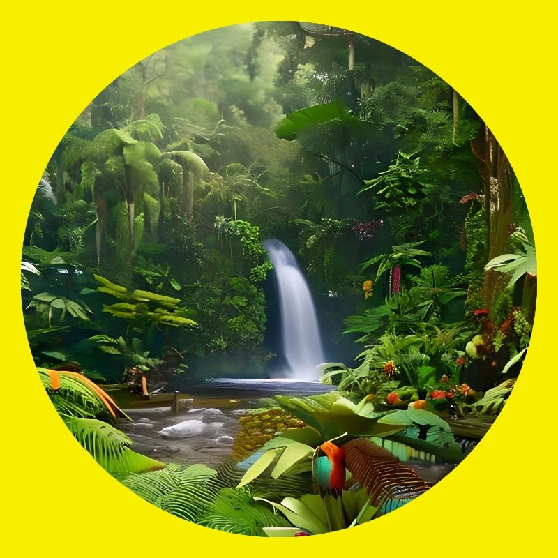 Cascade dans la forêt tropicale
