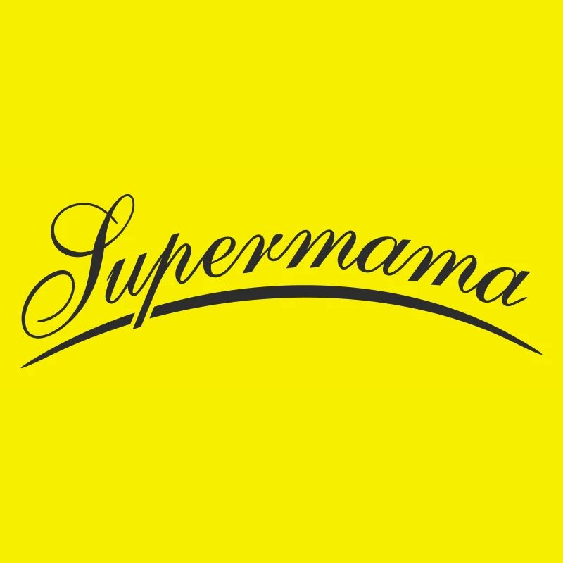 Lettrage Supermama en écriture cursive