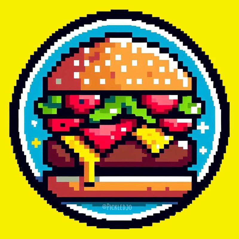 Burger rétro Pixel