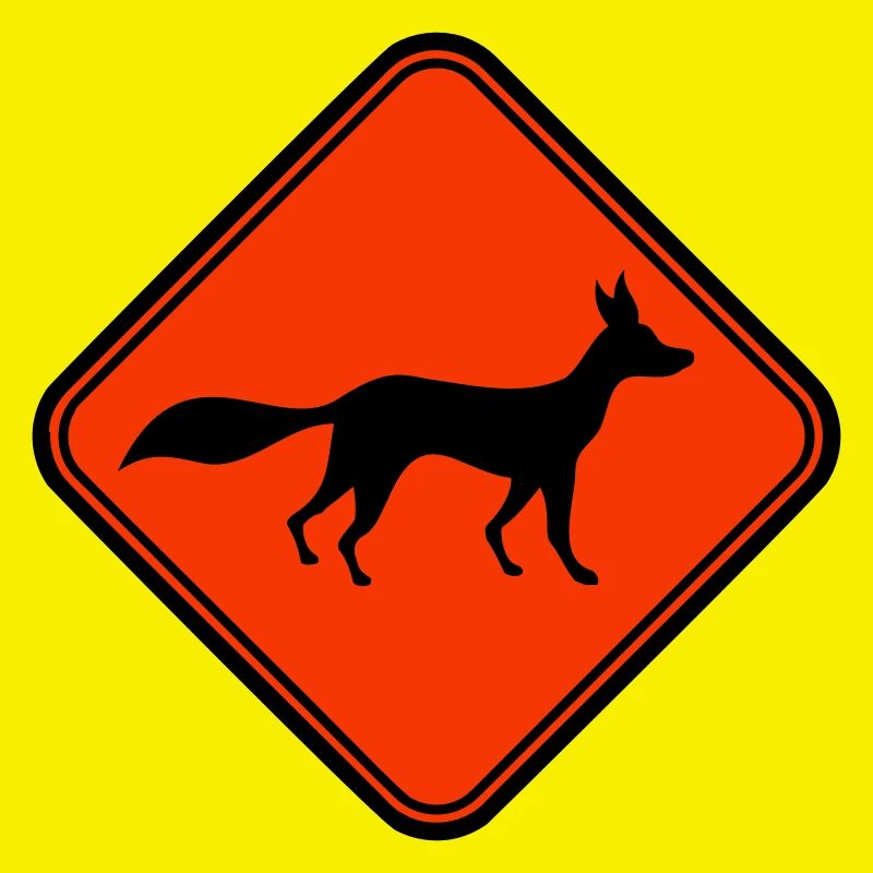 Red Fox Shield Caution Danger Warning