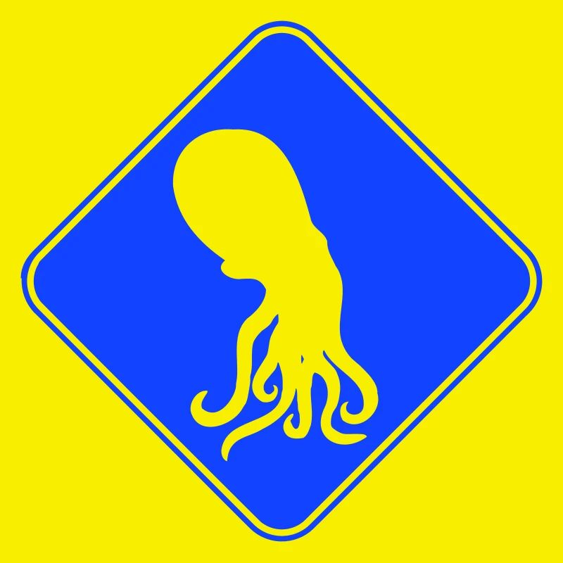 Octopus Danger Sign Caution Warning