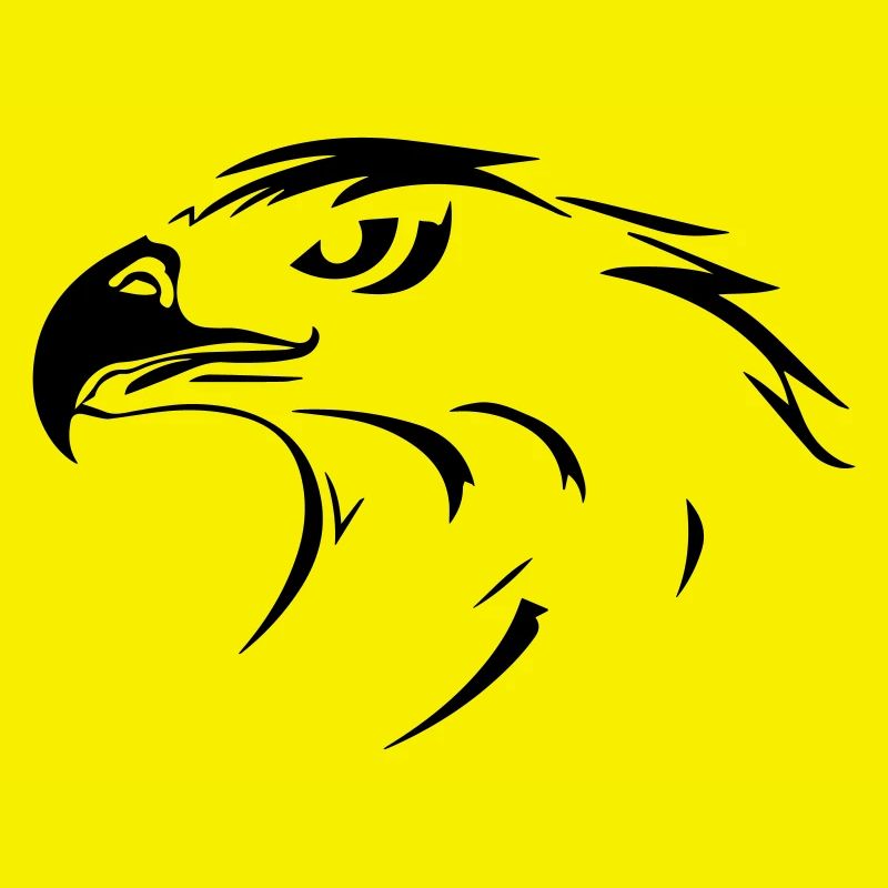 Eagle head in profile on one side