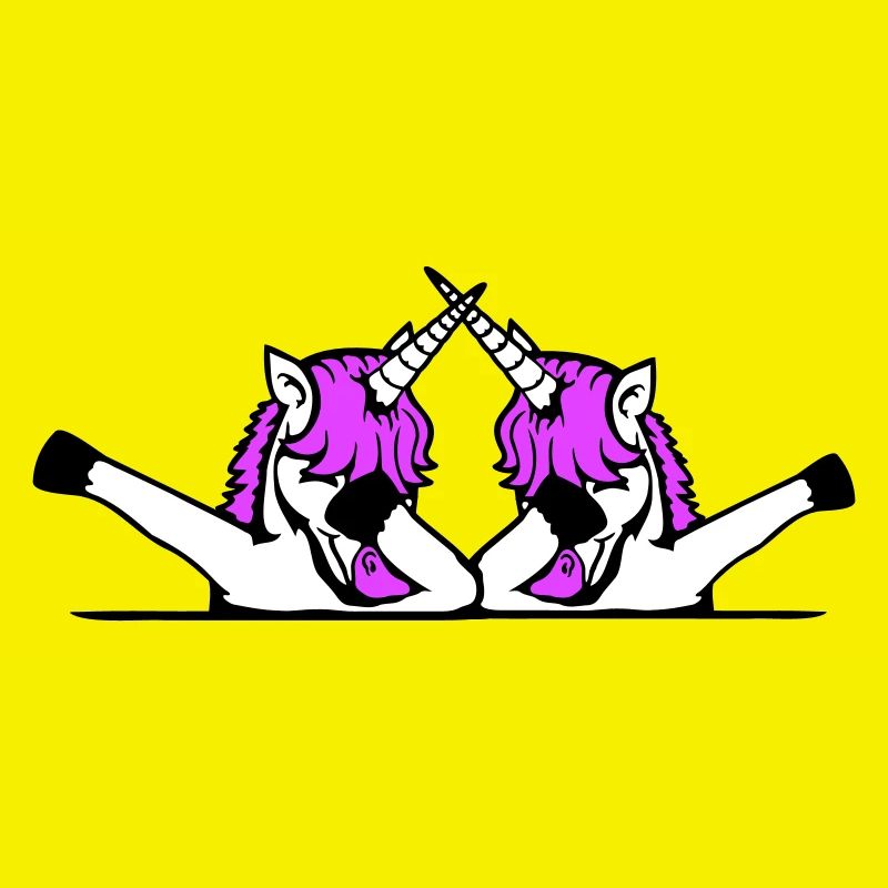 2 Licornes Dabbing Dab Danse Soirée Pose Geste Équipe