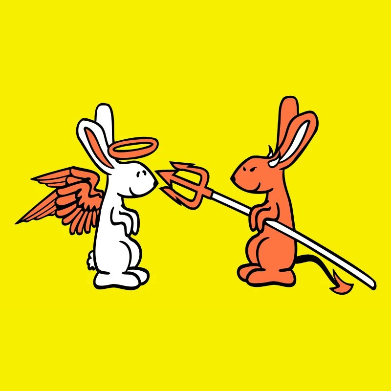 Rabbit Angel Conscience Devil Demon Evil Satan Hell