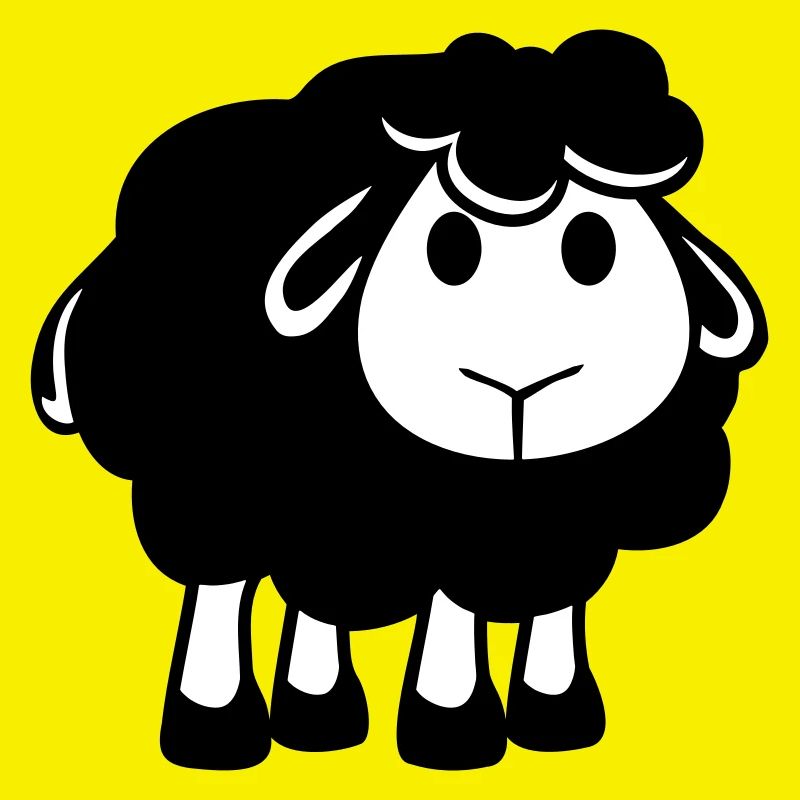 Black Sheep Small Cute Cute Lamb Cool Comic