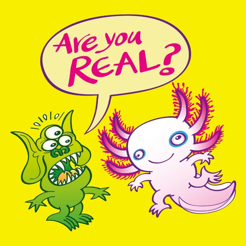 Alien surpris se demande si l'axolotl est réel