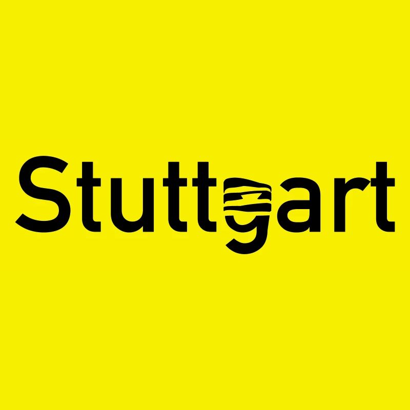 Stuttgart city sign with Museum skyline