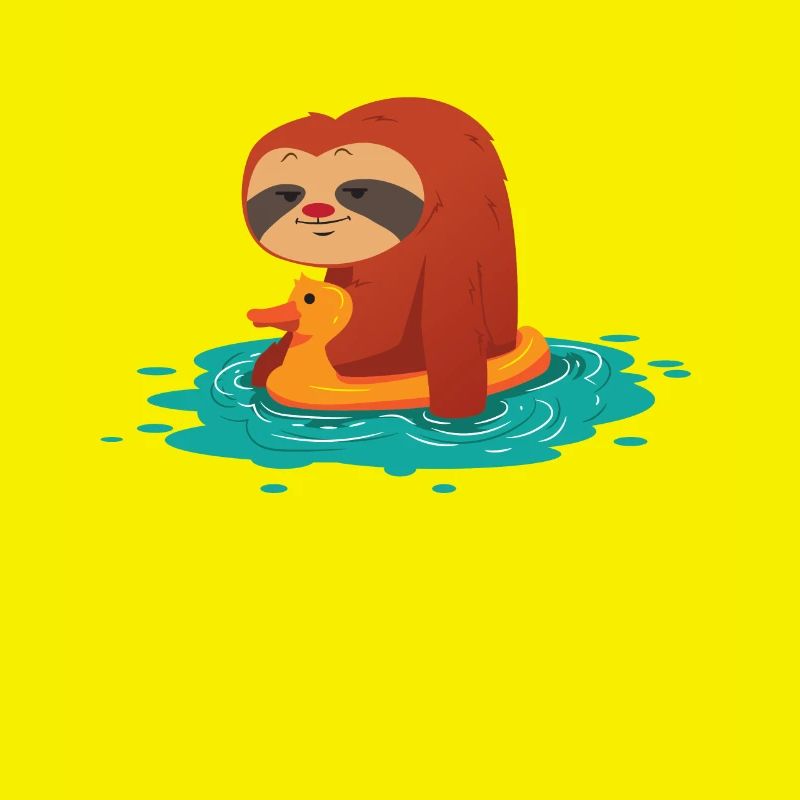 funny pool party sloth summer design