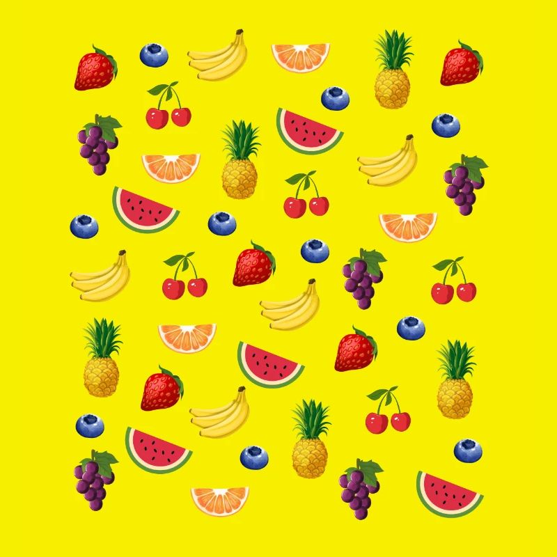 Fruchtmuster Erdbeertraubenkirsche Ananas