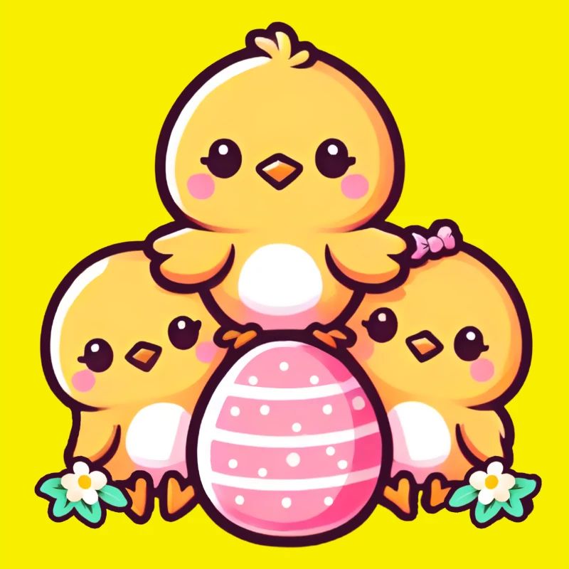 Three chicklings - Cute easter design
