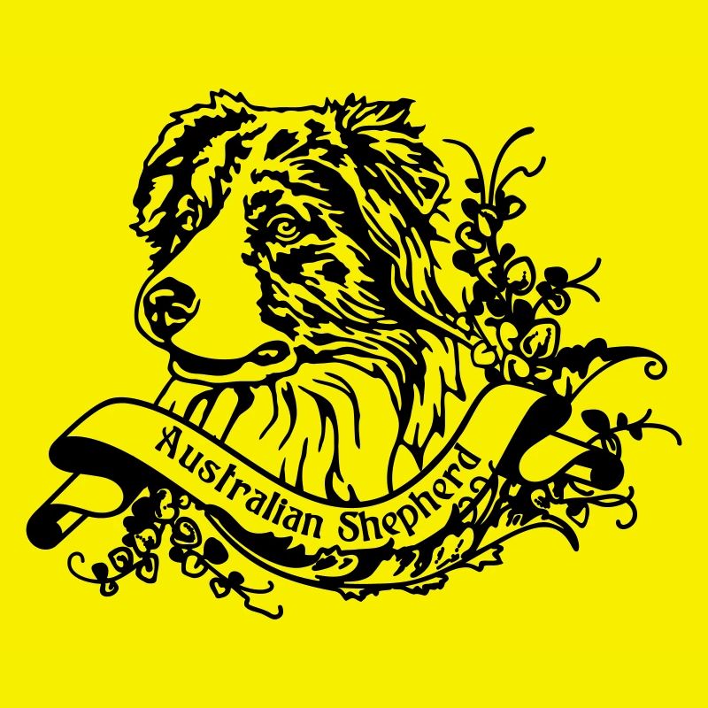Australian Shepherd an Retro Banner