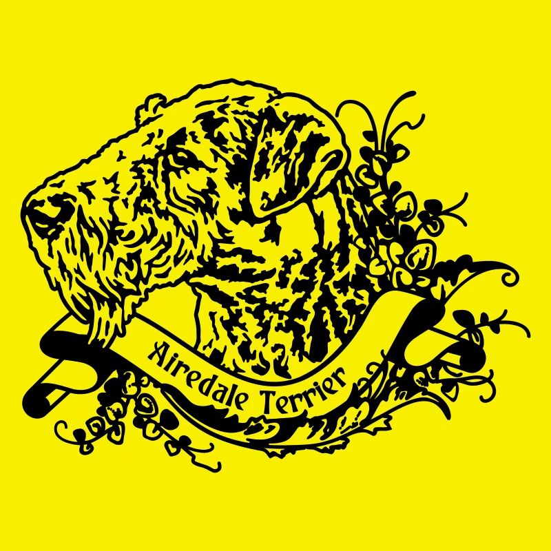 Airedale Terrier sur retro banner