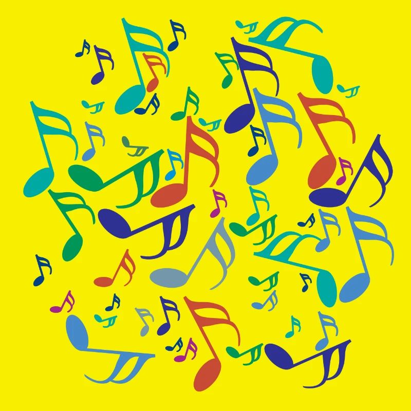 Notes de musique colorées