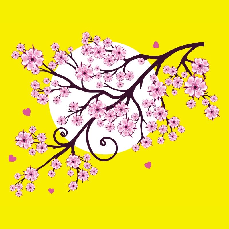 Cherry tree cherry blossom with heart sakura spring