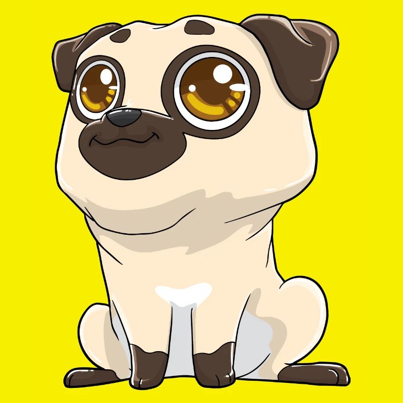 Cute pug with big eyes