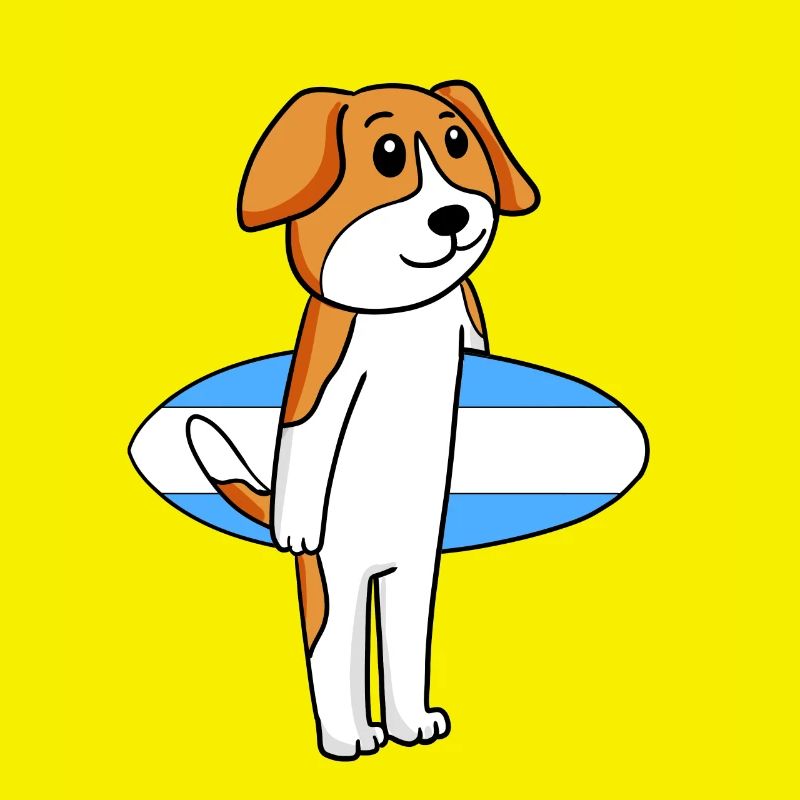 Surfboard Dog Beagle Surfing Gift