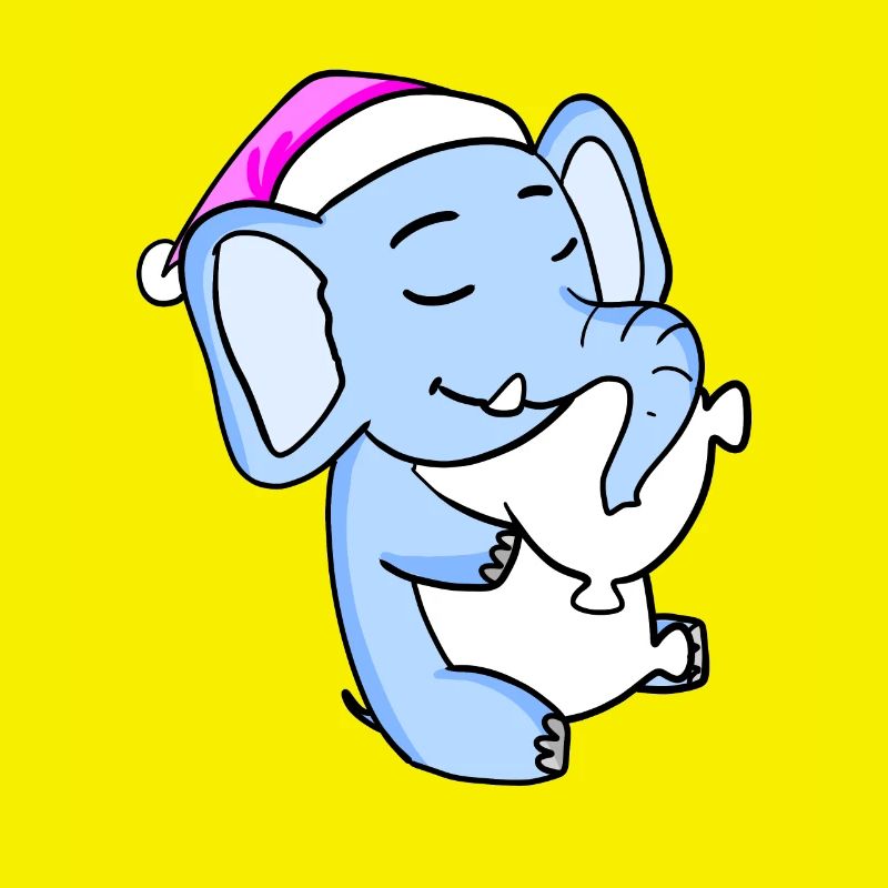 Elefante con almohada y gorro para dormir