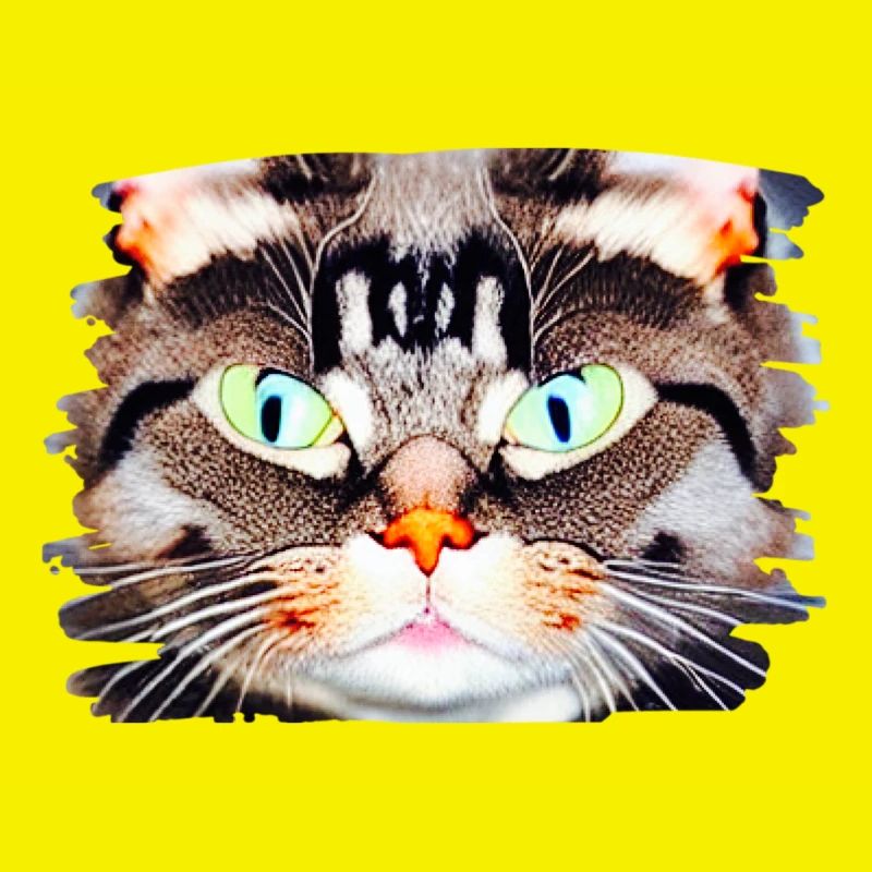 Portrait de chat néon
