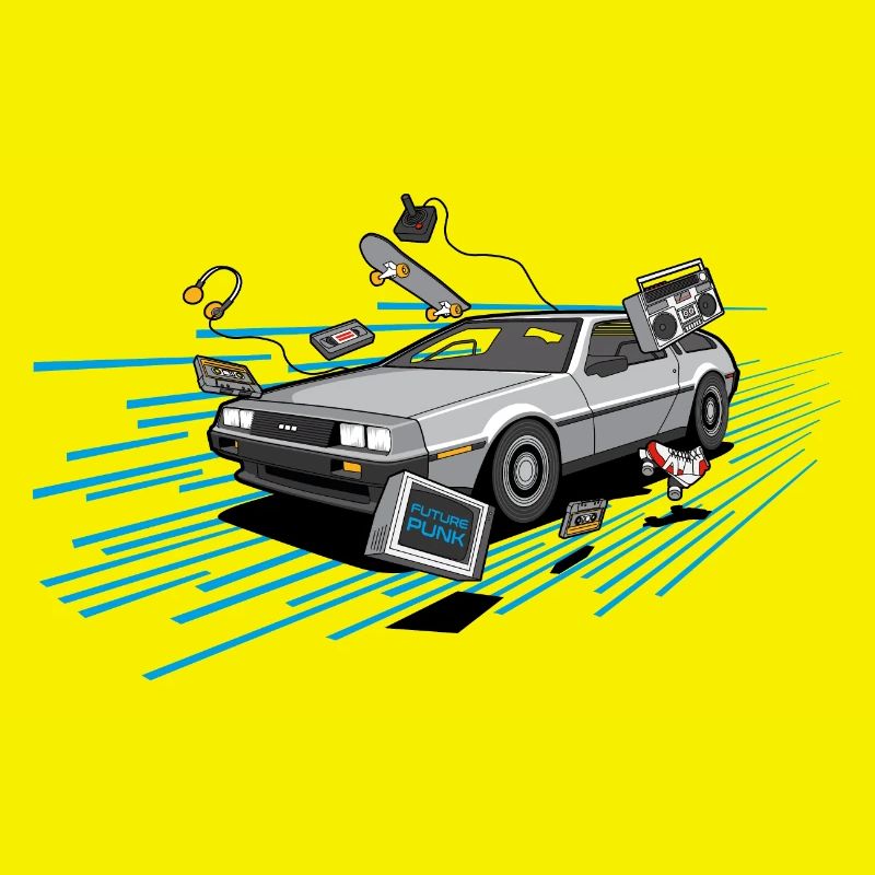 Delorean Oldtimer Youngtimer Retro Future bleu 80s