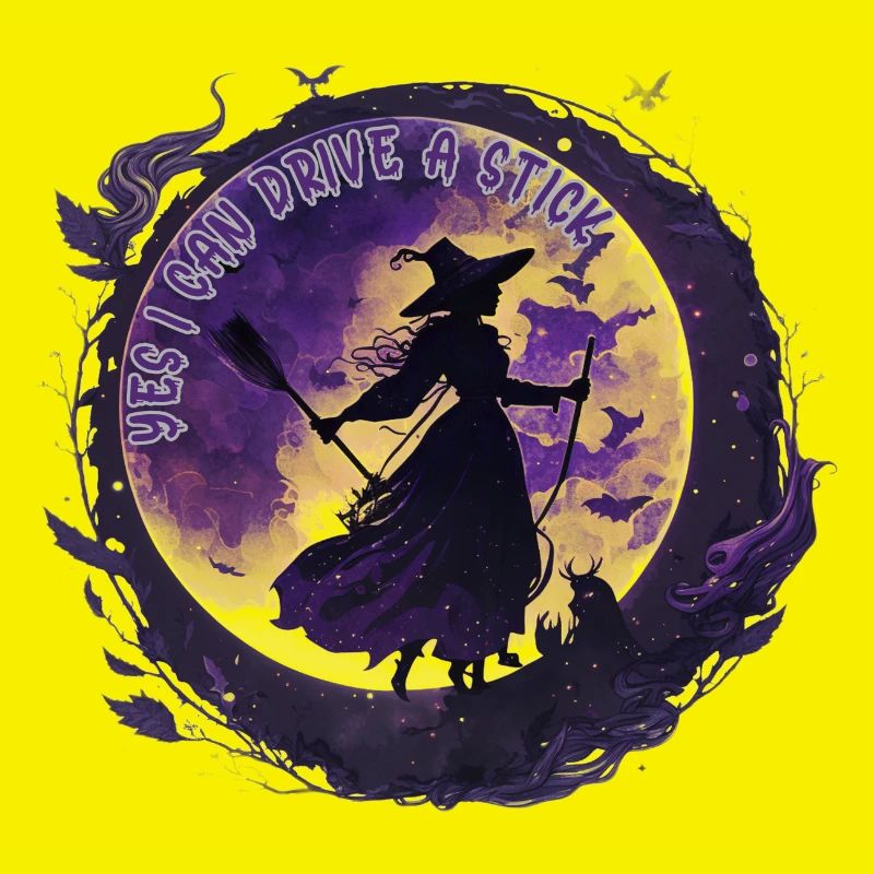 Moon Magic Witch Under Night Moon Halloween