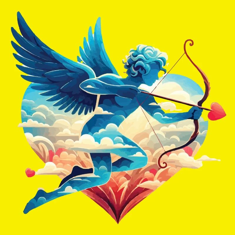 Cupidon céleste aux ailes rêveuses
