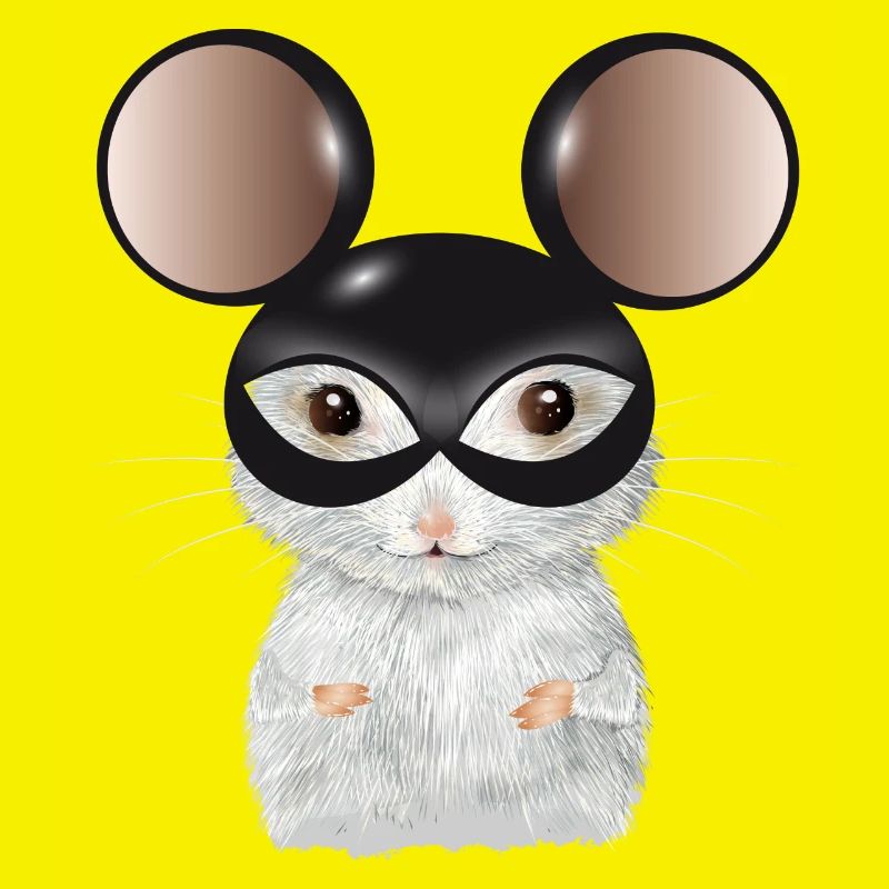 Souris blanche mignonne avec masque d’oreilles de souris