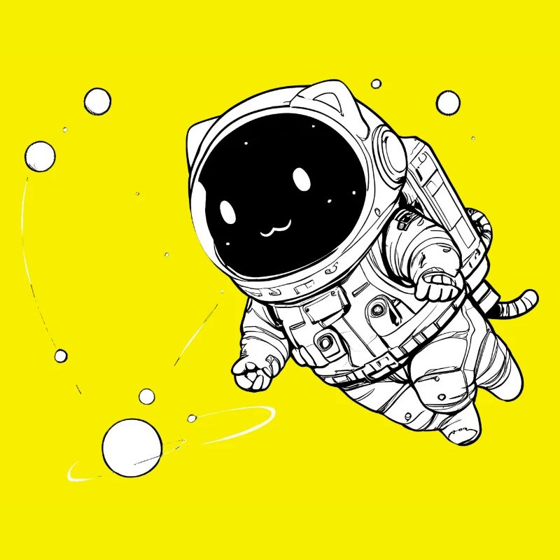Drôle de chat galactique flottant dans l’espace