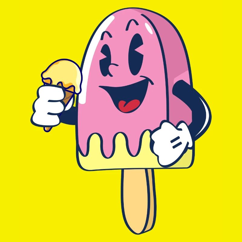 Fröhlicher Kindereis Charakter Eiscreme Eis