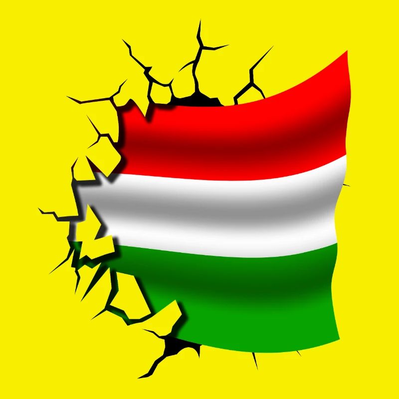 Drapeau de la Hongrie - Hongrie - Drapeau Broken Design
