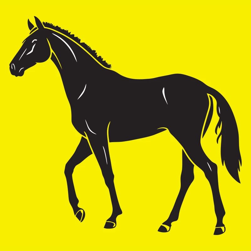 Conception élégante de la silhouette du cheval noir