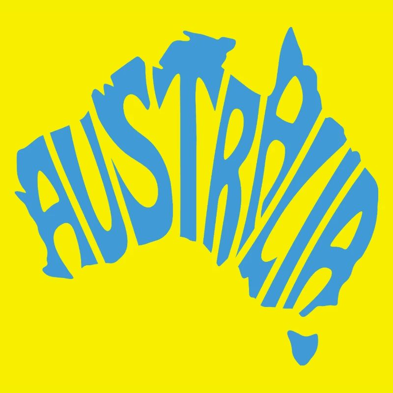 Australia Map Artistic Typography Design