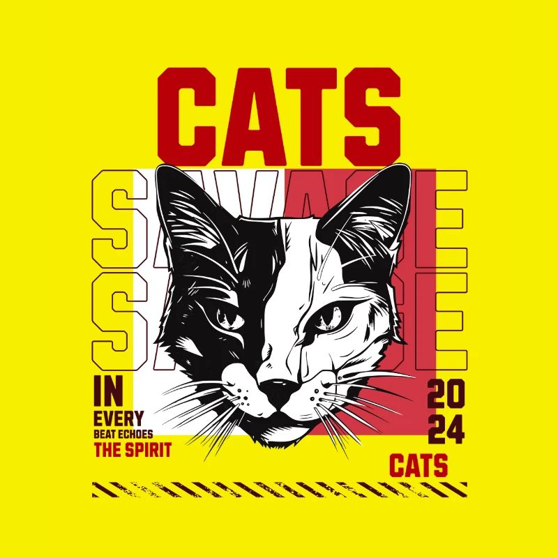 Katzenkunst mit energischem Design